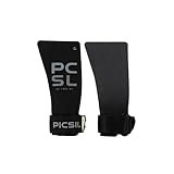 PICSIL Heron Grips, Vollständiger Handschutz, Mit und Ohne Magnesium, Griffe + Tasche + Handgelenkbandagen für Crosstraining, Gym, Boxen, Gewichtheben, Unisex (Moonless, G)