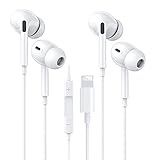 2er Pack Kopfhörer für iPhone [MFi-zertifiziert] In-Ear-Kopfhörer mit Kabel,HiFi-Stereo-Sound Eingebautem Mikrofon und Lautstärkeregler Kompatibel mit iPhone 14 Plus/Pro/Pro Max/13/12/11/SE/XS/XR/8/7