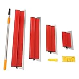 KiwiHood Profi Trockenbau-Abziehklingen-Set mit Teleskopstange – 4-teiliges Edelstahl Spachtel Set für Putz, Spachtelmasse & Malerarbeiten, verstellbar 80-130cm, inkl. Tragetasche
