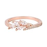Generisch Illustrierte Der Ringe Damen Fretting Bead Ringe Stil Öffnung Verstellbarer Schmuck Trauringe zum Valentinstag (Rose Gold, 5)