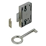 Hettich Buntbartaufschraubschloss, Nutbartschloß, Aufschraubschloß, Dornmaß 15mm, vernickelt, Verwendung rechts und links, 89079/1 Stück