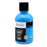 Atecho Blau Textilfarbe waschmaschinenfest, waschfeste Stoffmalfarben (250ml) in Flaschen mit Pinseln, Vorlagen, wasserfeste Stofffarben für Kinder auf T-Shirt, Schuhe, Jeans, Tasche, Kleidung