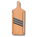 Woodcarver Krauthobel Holz – 3 Klingen aus Edelstahl – Gemüsehobel manuell aus geöltem Buchenholz – Kohlhobel für Sauerkraut & Salate – robuste Holzkonstruktion