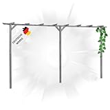 DELUKE® Pergola aus Holz LURV Grau | 4x2m Kiefernholz | Rankhilfe Pergola Holz Bausatz freistehend Gartendeko Gartenbogen Gartenpergola