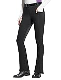FitsT4 Sports Damen Reithose Bootcut Reitleggings Silikon Vollbesatz Schlaghose Reithose mit Handytasche und Gürtelschlaufen für Reitsport Pferdetraining Reitturnier,Schwarz,XL
