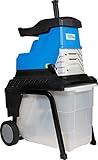 Güde 94375 GH 2800 Super Silent Gartenhäcksler (2800W, Induktionsmotor, 55L Fangbox, 45mm max. Astdicke, Leise), Blau