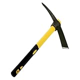 MUNGHOK Hand Spitzhacke, Gartenhacke mit Stiel 38cm lang, Kreuzhacke Garten Pickaxe Mattock Handhacke für Gartenarbeit, Graben, Jäten