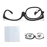 QEEROYO Make Up Schminkbrille, Make up Brille, Lesebrillen Damen Schminkbrille 3.0, Make up Lesebrille Vergrößern, Make-up-Lesehilfe für Frauen, Drehbare Einscheiben-Schminkbrille + Schildpatt