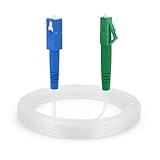 CONBIC® Glasfaserkabel LC/APC 8° zu SC/UPC Transparent/Unsichtbar, LWL Simplex, OS2 Patchkabel, 9/125μm, FTTH Lichtwellenleiter, G.657.A2, ultradünn & flexibel (25m)