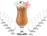 PLATINUX Cocktailgläser 400ml (max. 470ml) aus Glas Set 12-Teilig Longdrinkgläser Partygläser Hurricanegläser Groß klar