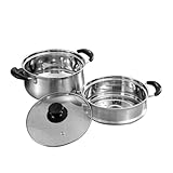 VICASKY Edelstahl-dampfgarer mit Koch und Dampfgargerät für Zuhause Geeignet als Suppentopf und Schmortopf