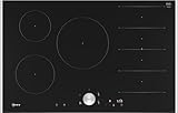 NEFF T68TTV4L0, N 90, Induktionskochfeld, autarkes Glaskeramik-Kochfeld 80 cm breit, Twist Pad, Flex Induction, Home Connect, Smart Hood Automatic, aufliegend, Schwarz