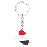Laikoutd Schicker Schlüsselanhänger Mit Irak Karte Mit Irak Flagge Anhänger Dekorativer Schlüsselhalter Perfekt Für Verschiedene Innenräume Beliebte Modeaccessoires