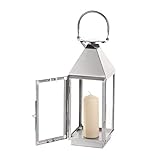 Casa Vivente Laterne aus rostfreiem Edelstahl, Dekorative Beleuchtung auf dem Balkon, Gartenlicht zum Aufhängen oder Aufstellen, wetterfest