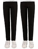 Staccato Mädchen Thermoleggings unifarben - gefüttert, elastisch, wärmend, kuschelig weiche Winterleggings für Kinder und Kleinkinder (164, 2er-Pack Black/Black)