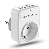 Charmofun USB Steckdose, Steckdosenadapter mit 3 USB Ladegerät (3A) und 1 Typ-C Port (3A), Mehrfachsteckdose Adapterstecker 4000W