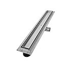 VILSTEIN Duschrinne 120cm | Befliesbar | Edelstahl Bodenablauf Komplettset | Extra flach | Siphon mit Geruchsstop | Haarsieb