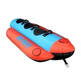 Brave Sports - Bananenboot – Aufblasbarer Schlepp-Tube für 3 Personen – Neopren-Sitze, Boston-Ventile und Gepolsterte Griffe –Fun Tube Wassersport PVC-/Nylon-Konstruktion – 240 x 110 x 54 cm