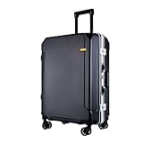 VALCLA Reisekoffer Großraumkoffer Universalrad Passwortbox Tragbarer Trolleykoffer for Herren und Damen Weichschalenkoffer(Black,28in)
