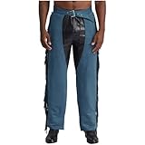 dPois Herren Cowboy Kostüm Chaps Hose Western Chaps mit Fransen Cowboy Sherriff Rollenspiel Mottoparty Karneval Kostüm Navy blau M