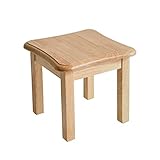 Aibiju Fußbank Holz, Kleiner Fußhocker, Bank Hocker, Schemel, Sitzhocker, niedriger Blumenhocker, Tritthocker aus Holz (Natürlich)， JPRF-1352