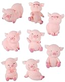 SCJJZ 8 pcs kleine Glücksschweine,Glücksschweinchen Mini Schweinchen 3.5 cm Glücksbringer Tischdeko Prüfung,glückspüppchen,für DIY Handwerk, Kuchen Dekoration, Fee Garten Decoratino