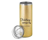 ORWONet ORWO – Glitzer-Thermobecher mit Namen bedrucken | Isolierbecher 580 ml | verschiedene Designs | 21 x Ø 7 cm | Heiß- & Kaltgetränke | Travel Mug (Gold, Lieblingsmensch)