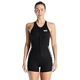 SOUUXIU Frauen Neoprenanzug 2mm Shorty Einteiler mit Frontreißverschluss für Schwimmen Tauchen, mit Sonnenschutz, Damen Tauchanzug (L)