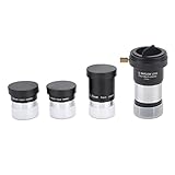 Zerodis Ferngleitschicht, 4/10/25mm 2X Barlow -Objektiv Kit 1,25 Zoll HD Full -Multi -beschichtete Teleskopzubehör -Astronomie -Teleskop -Okulare für Astronomie