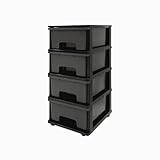 ABBAware Schubladenbox, Schubladen-Container auf Rädern, 4 große 17 Liter Schubladen, der Umwelt zuliebe aus recyclebarem PP Kunststoff, in schönen Farbvarianten, Rollcontainer, Organizer, Stapelboxen
