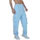 Generisch Herren Cargohose Lang Jeans Sommer Arbeitshose Herren Freizeithose Lang Stretch 4XL Cargohosen für Stretch Jogginghose Grau Sporthose 3/4 Mit Taschen Trainingshose Baumwolle Mens Clothing