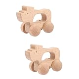 BESTonZON 2 Stück Babyspielzeug Holzspielzeug Holzautos Für Kleinkinder 1–3 Holzfahrzeuge Vorschulspielzeug Holzspielzeug Kleinkind Tierspielzeug Kleinkindauto Spielzeug Autos