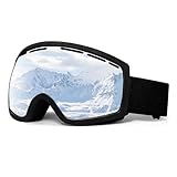 Skibrille Herren, Skibrille, Skibrille Damen, Jugend, Sicherheit und Komfort, Anti-Beschlag, Wind- und Sandschutz, UV-Schutz, Geeignet für den Einsatz beim Skifahren, Bei Regen und Schnee（schwarz）