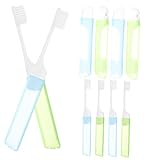 OUNONA 10 Stück Faltbare Reisezahnbürsten im Mini Zahnbürsten Blau und Grün Tragbar für Camping und Reisen Hygienisches Design für Sauberes