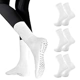 Risipu 3 Paar Stoppersocken Yoga Socken Damen,AntiRutschSocken für Pilates Barre Ballett Tanz Trampolin (DE/NL/SE/PL, Alphanumerisch, Einheitsgröße, Regular, Regular, B - Weiß)
