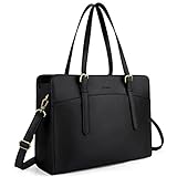 ECOSUSI Laptop Handtasche Damen Laptoptasche 15,6 Zoll Schultertaschen Shopper Damen Groß Aktentasche Leder Businesstasche Arbeitstasche Notebooktasche