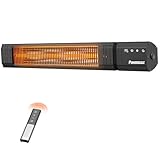 Powerscale Heizstrahler 1500W, IP65 24 Stunden Timer Heizstrahler Terrasse, 9 Heizstufen 24 Stunden Timer Infrarot Heizstrahler, Terassenheizstrahler Außen Touchscreen mit Fernbedienung