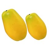 FIXOSHEE 2 Stück Künstliche Papaya Deko Lebensechte Simulation Früchte Modell für Ladendekoration Frühpädagogik und Fotorequisiten Leichte Schaumstoffausführung Realistische Gestaltung