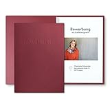 3 Stück 2-teilige Bewerbungsmappen Bordeaux mit 1 Klemmschiene in feinster Lederstruktur - inkl. 3 Versandumschläge im C4-Format mit Fenster