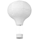 30cm Papierlaterne Runde, Weiß Papierlampion Heißluftballon Papierlaterne Deko Ballon Lampenschirm für Hochzeit Feier Geburtstag Party