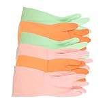 TOPPERFUN 3Paare Latex Spülhandschuhe Und Rutschfeste Küchenhandschuhe Für Haushalt Und Geschirrspülen Schüsselhandschuhe Für Kleine Hände