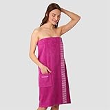 Schiesser Saunakilt Rom für Damen aus saugstarkem Baumwoll-Frottier (Größen S - XXL), Made in Green zertifiziert, Farbe:Pink, Größe:36-44