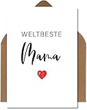 The Life Barn Postkarte mit Umschlag Weltbeste Mama Karte zum Geburtstag Glückwünsche Muttertag