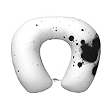 Kashinn Schwarz-weißes Reisekissen mit Punkt1-Druck, Memory-Schaum, U-Form, Nackenkissen für Flugzeug, Auto, Zug, Reisen