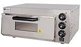 Beeketal 'BPO33-1' Profi Pizzaofen mit 400x400 mm Schamottstein Backfläche, Gastro Steinbackofen für Pizza, Brot und Backwaren, Leistung 2000 Watt, Pizzabackofen Temperatur bis zu 350°C
