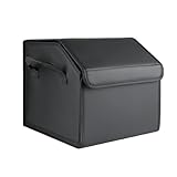 ENERFERO Faltbarer Kofferraum-Organizer aus PU – Mehrzweck-Aufbewahrungsbox für Auto, SUV und LKW – Großes Fassungsvermögen – Rutschfeste Unterseite – Wasserdicht (PU)