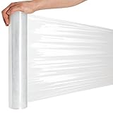 RAGO® Stretchfolie Transparent folie für möbel 130m Hand Stretchfolie rollen I Palettenfolie Handfolie Wickelfolie I Verpackungsmaterial Packfolien (7,5 x 7,5 x 40 cm) 0,9 kg I 130m Länge