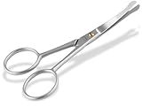 Fellschere Pfotenschere mit einseitiger gebogener Schnittfläche und Mikroverzahnung Haarschere zur Pfotenpflege von Hunden & Katzen 10,5 cm