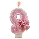 Zahlenkerzen für Geburtstagstorten, Geburtstagskerzen - Rosa Bowknot Geburtstagskerzen | Glückliche Geburtstagskuchenkerzen, Wiedervereinigungen Thema Partydekoration zur Feier