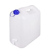 Jerrycanshop - Kunststoff Kanister 15L Mit Hahn - Kanister Für Wasser Und Lebensmittel - Wasserkanister - 15 Liter - Kunststoff (HDPE) - BPA Frei - Naturell